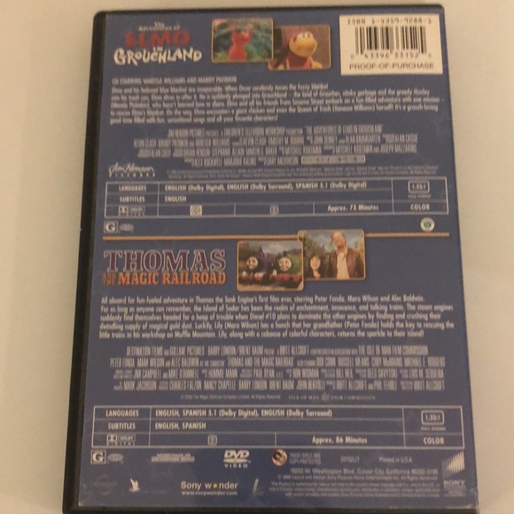 10/$20💙DVD - Elmo and Thomas - 2 movies - Picture 3 of 3